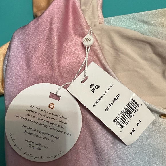 PQ Swim Alex One Piece Swimsuit in Golden Hour New With Tags Size Medium Wrap - Picture 2 of 10